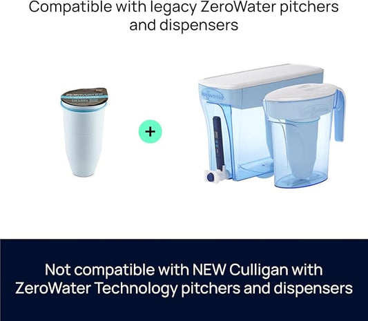 ZeroWater 23-Cup Dispenser Ready-Pour 5-Stage Water Filter with 0 TDS Water Filter – IAPMO Certified to Reduce Lead, Chromium, and PFOA/PFOS