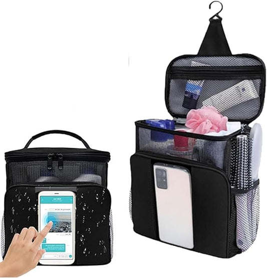 Dorm Essentials for Guys Shower Caddy Portable,Showe rBag,Travel Toiletry Bag,Personal Essentials for Men Women Camping Beach&Dorm Room&travelling&Makeup Organizer,Medium, Black