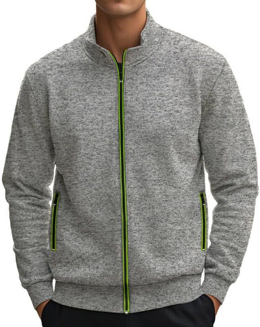 Men's Zipper Cardigan - Warm Casual Sweatshirt Autumn Winter Wear for Vacations Everyday Life