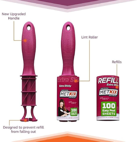 Refill for Metkix Lint Rollers 8 Pack (Total 800 Sheets)