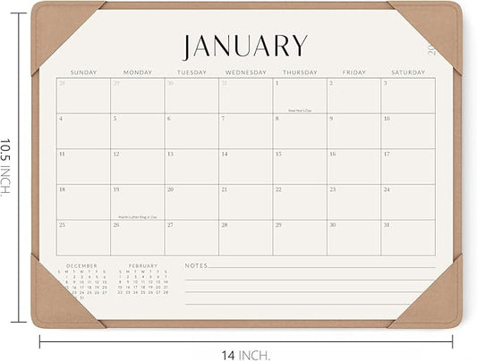 Jotsome Desk Calendar 2026 with Desktop Mat, Desk Pad Calendar From Now to December 2026 14x10.5 inch, Desk Blotter Calendar for Home Office and School, Easy Planning, Gift for the Holidays or Christmas, Apricot