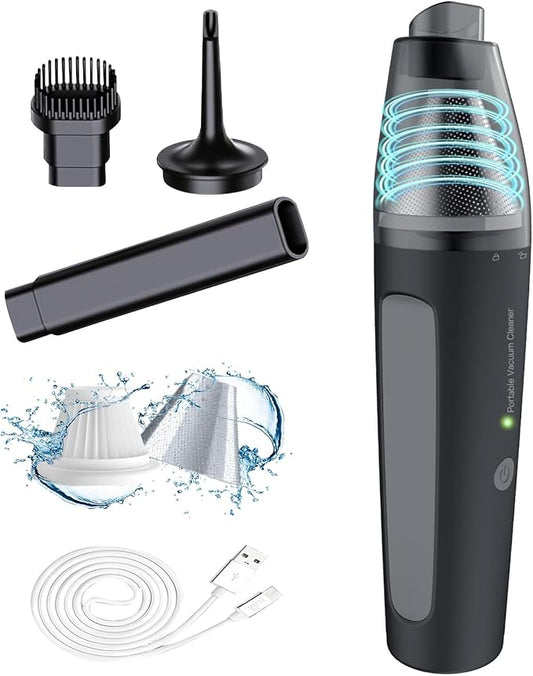 PATO Handheld Vacuum, 13000PA Portable Cordless Car Vacuum Cleaner, Suction and Blow 2-in-1 Dust Removal Vacuum Cleaner for Car, Home, Office, Pet. Black