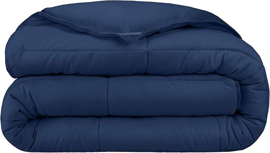 Bare Home Duvet Insert Comforter - Twin/Twin Extra Long - 8 Duvet Loops - Goose Down Alternative - Ultra-Soft - Premium 1800 Series - All Season Warmth - Bedding Comforter (Twin/Twin XL, Dark Blue)