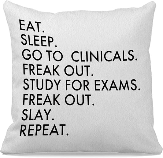 OFlich Nursing Student Pillow Cover - School Gift Throw Pillow, 18x18, Funny Nurse Gifts