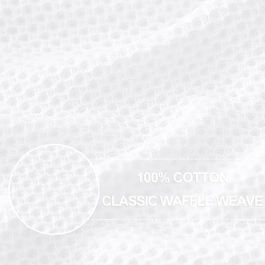 Homaxy 100% Cotton Waffle Weave Kitchen Dish Cloths, Ultra Soft Absorbent Quick Drying Dish Towels, 12 x 12 Inches, 18-Pack, White