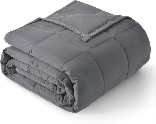 Topblan Weighted Blanket for Adults 12lbs, Soft Cooling Breathable Weighted Throw for Sleeping, Washable Heavy Blanket with Glass Beads for Winter, Sofa Bed, 48"x72" Twin Size