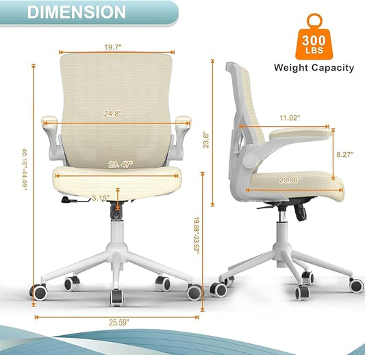 Office Chair, High Back Desk Chair Adjustable Height and Ergonomic Design Home Office Computer Chair Executive Lumbar Support Padded Flip-up Armrest
