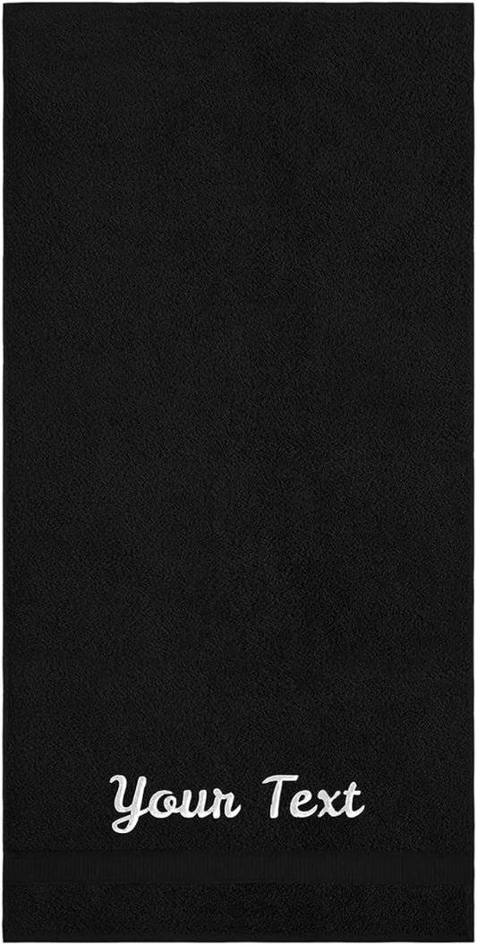 Personalized Bath Sheet Towels for Bathroom, Hotel, Spa, Pool, College Dorm, Super Soft, Highly Absorbent Turkish Cotton Monogrammed Oversized Towel 40" x 80" Extra Large Jumbo Bath Sheets, Black