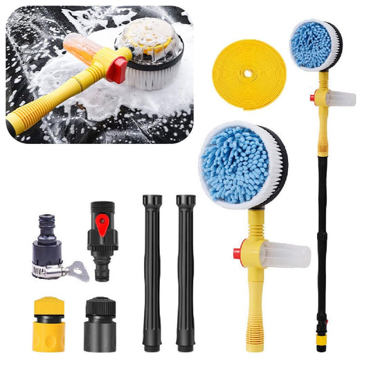 Rotating Car Wash Brush, 360° Spin Auto Cleaning Brush with Long Handle, Detachable Washing Brush with Soft Chenille Bristles Universal for Most Vehicles, Car Accessories (Brush)