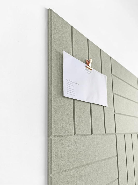 Felt Bulletin Board Tiles | Modern Cork Board Alternative | Large Cork Boards for Walls | Aesthetic Felt Wall Panels for Office & Home Decor | Pinboard & Photo Board (12-Pack) | Sage