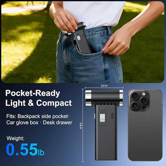 Mini Ultra-Slim Electric Compressed Air Duster, 150,000RPM Brushless Motor, Powerful Airflow for Keyboard/PC/Car, USB-C Rechargeable