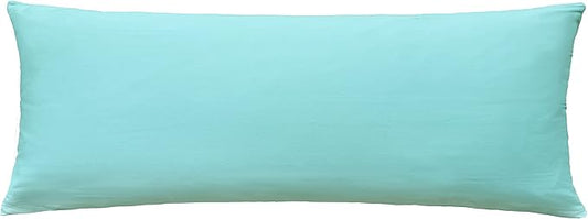 iMaylex Soft 100% Egyptian Cotton Zipper Pillow Case, Cozy and Lightweight Pillowcase, Easy Care, Cyan, Body, 20" x 54"