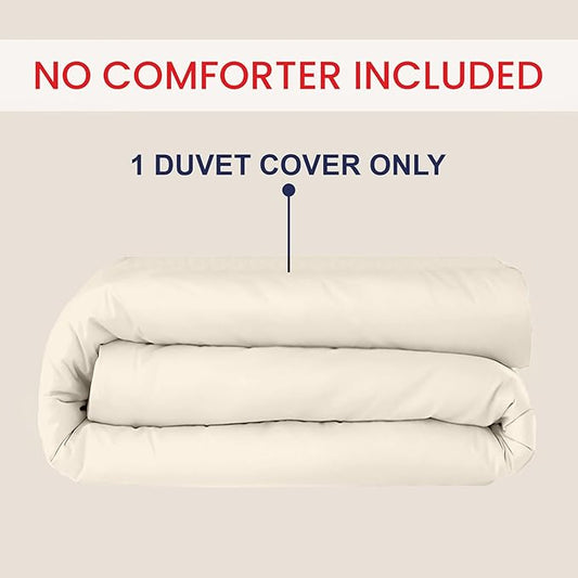 Kotton Culture 1 Pc 120" x 98" Duvet Cover Oversized King 100% Egyptian Cotton - 600 Thread Count Comforter Cover, Zipper Closure & Corner Ties - Fits Large King Inserts - Butter