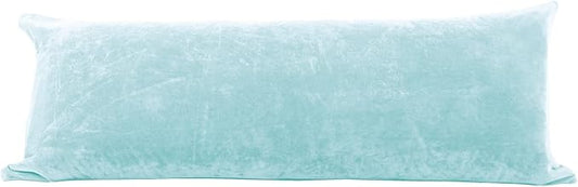 EVOLIVE Soft Micromink, Faux Fur, Faux Suede, Faux Velvet Body Pillow Cover 21"x54" Replacement with Zipper Closure (21"x54" Body Pillow Cover, Light Blue)
