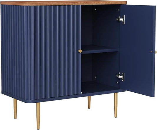 32" Sideboard Buffet Cabinet with Storage,Modern Accent Cabinet with 2 Door and Removable Shelves,Credenza Buffet Table for Living Room,Dinning Room,Entryway,Blue