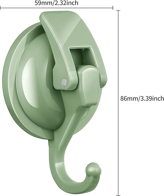 Heavy Duty Vacuum Suction Cup Hooks, Pastel Green Plated Polished Super Suction for Kitchen Bathroom, 1 Pack