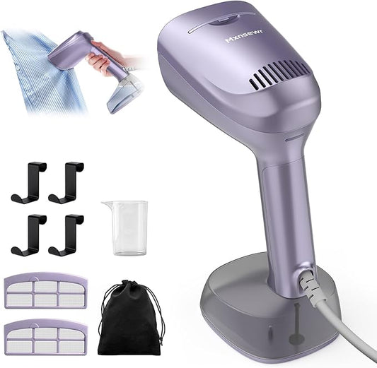 Vacuum Steamer for Clothes, Handheld Travel Garment Steamer with 3500Pa Suction and 400ml Big Capacity, 2-in-1 Steamer & Iron with Large Ceramic Heat Panel, 110v-120v