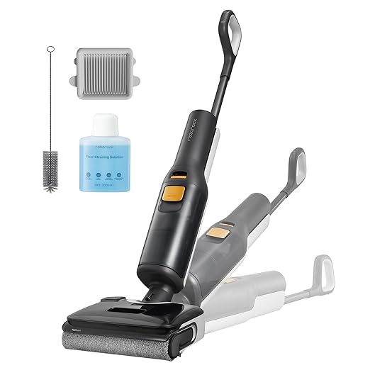 roborock F25 BX Wet Dry Vacuum Cleaner, Cordless Vacuum Mop All in One with 20000Pa, 194°F Hot Air Flash Drying & Self Cleaning, Zero-Tangle Wet Mop Cleaner for Hard Floor, 180° Lie Flat
