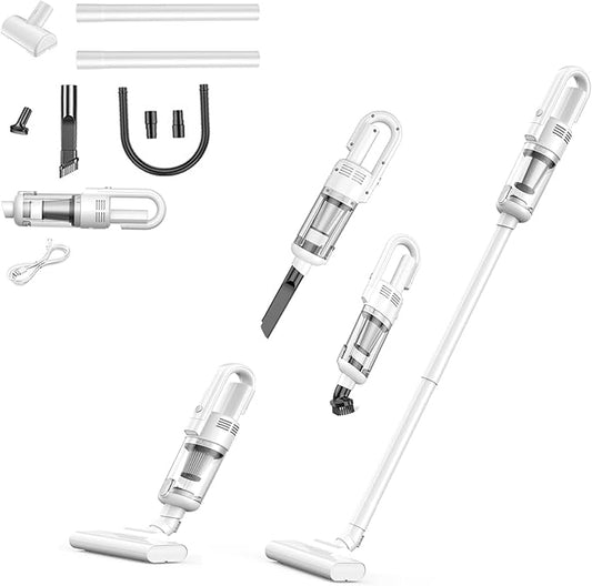 Cordless Rechargeable Vacuum Cleaner Stick Small Light Weight Hand Portable Compact Hepa Filter High Power Mini for College Dorm Room Small Office Home RV Carpet Pet Hair Car