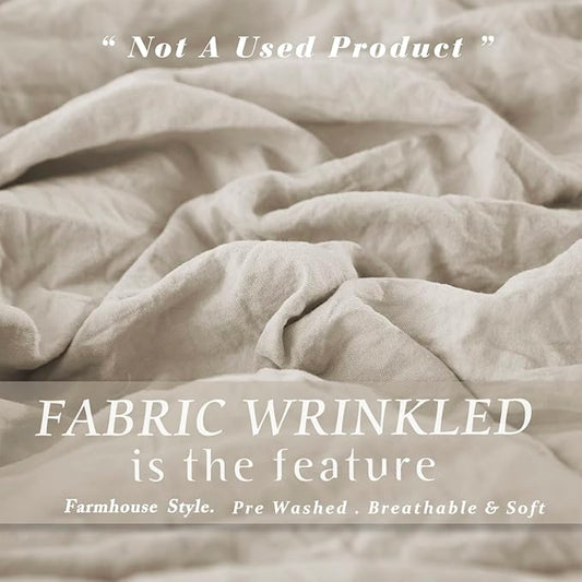 HIG Pre Washed Down Alternative Comforter Set King - Reversible Chic Quilt Design - Box Stitched with 4 Corner Tabs - Lightweight for All Season - Camel Duvet Comforter with 2 Pillow Shams