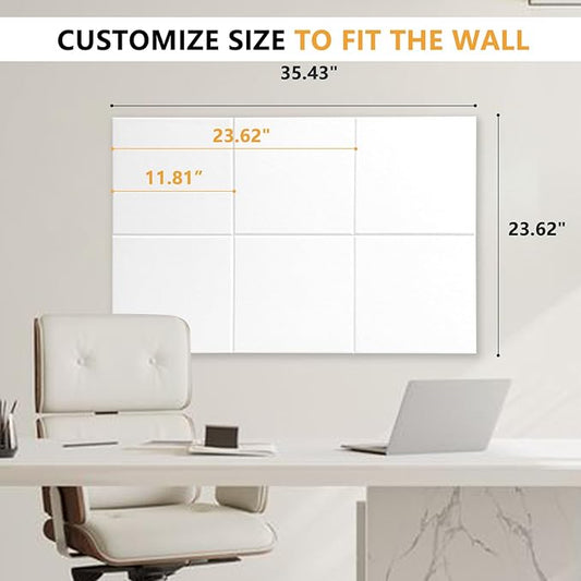 Large Cork Board Tiles for Wall with Push Pins, 36"x24" Bulletin Board Sets, Self-Adhesive Pin Board | Magrowill 6 Packs Felt Panels for Office Home Classroom Dorm