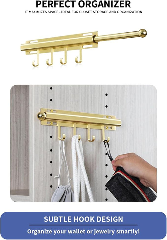 12 inch Valet Rod for Closet Pull Out Closet Valet Rod Slide Out Gold Valet Rods for Closets Telescopic Closet Rod
