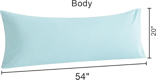 NTBAY Cotton Body Pillowcase - Envelope Closure 20x54 Pillowcase, Breathable and Soft Bed Pillow Case, Aqua