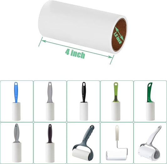 4 inch Lint Roller Refills Compatible with Evercare PetLovers Muji IKEA Bastis and More Standard 4 inch Lint Rollers Extra Sticky Roller Refill 60 Sheets per Roll 5 Pack Total 300 Sheets