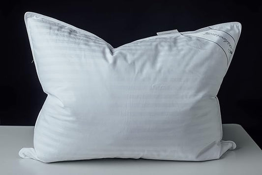 Goose Down Feather Soft Pillows One Pillow 100% Cotton Supportive Bed Pillow Stripe White Color Queen Size 20x30 inch