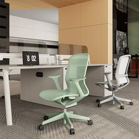 Ergonomic Mesh Office Chair with Lumbar Support, Multicolor Rolling Task Chair, Adjustable Computer Desk Seating for Home Office (Red)