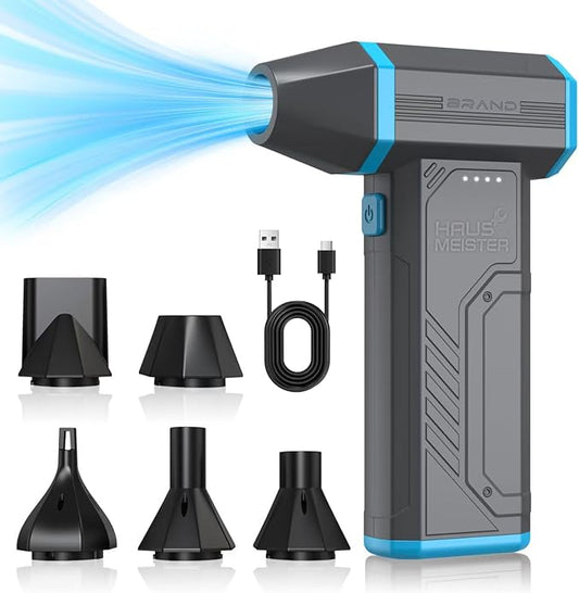 Compressed Air Duster, Hausmeister Airflex Mini - 120,000 RPM Electric Air Duster, Reusable Cordless Blower Replaces Canned Air for Keyboard, PC, Car, Electronics Cleaning