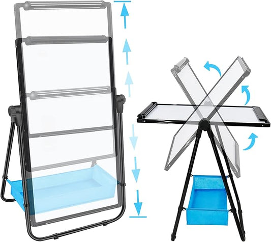 Magnetic Whiteboard with Stand - Double Sided 40"x28" Portable U Stand Easel Whiteboard, Height Adjustable & 360° Rotating Dry Erase Boards for Classroom, Home, Restaurant & Presentation