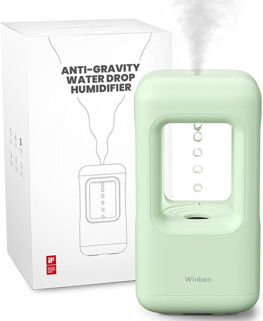 Green Mini Humidifiers for Bedroom & Plants - Small Desktop Humidifier, Portable Cool Mist for Nightstand, Desk, Indoor Plants - Quiet Personal Humidifier (0.6L, Auto Shut-Off)