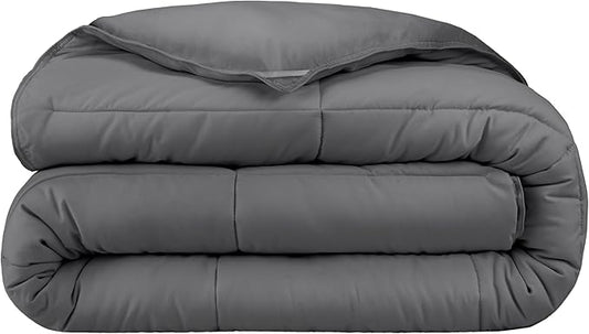 Bare Home Duvet Insert Comforter - Twin/Twin Extra Long - 8 Duvet Loops - Goose Down Alternative - Ultra-Soft - Premium 1800 Series - All Season Warmth - Bedding Comforter (Twin/Twin XL, Grey)