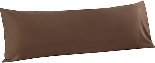 FLXXIE Body Pillow Cover - Super Soft Microfiber 20x54 Body Pillow Case - Envelope Closure, Wrinkle, Stain Resistant Brown Body Pillowcase, 20x54, Brown