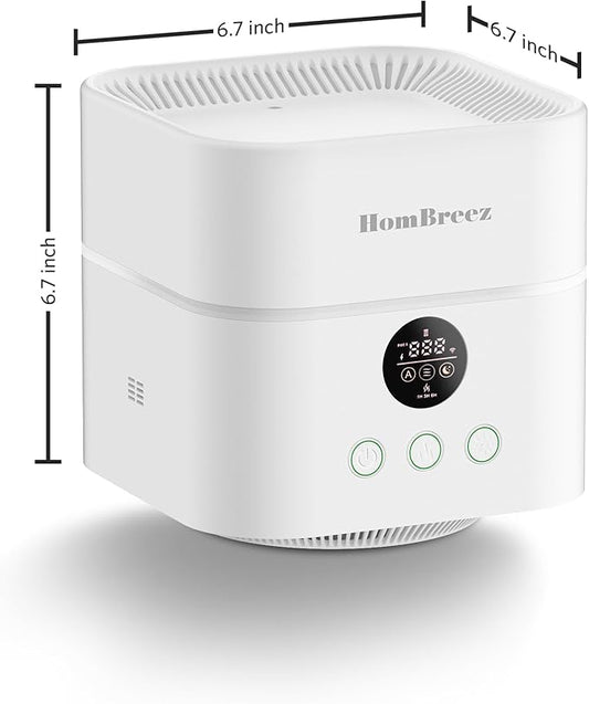 Air Purifier and Humidifier Combo for Bedroom, Covers Up to 200ft², H13 True HEPA Filter, 500ML Water Tank, Quiet Cool Mist Top Fill Essential Oil Diffuser for Baby, Pet Room, APP Control