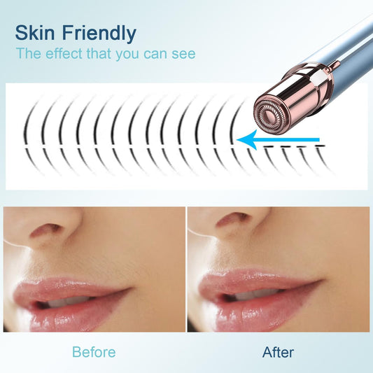 Facial Hair Removal for Women, Electric Painless Facial Hair Remover for Face, Lip, Chin with USB Rechargeable