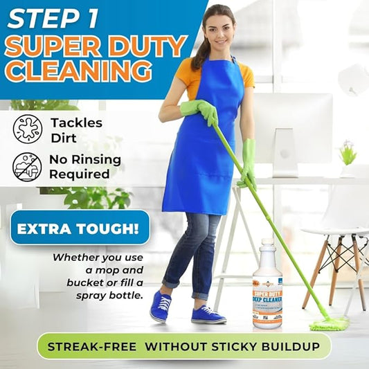 Super Duty Degreaser – Heavy Duty Tile & Grout Cleaner for Kitchens, Bathrooms & Floors – Removes Grease, Soap Scum & Deep Stains – Concentrate