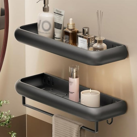 Bathroom Kitchen Rack Shelf Makeup Storage Organizer Shower Shelf Cosmetics Shampoo Rack Wall Spice 2 Pieces