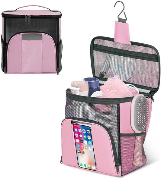 Mesh Shower Caddy Portable Beach Bag College Dorm Room Essentials Tote Bag for Bathroom,Gym,Travel,Camping Quick Dry Hanging Shower Organizer Bags for Women Men College Student