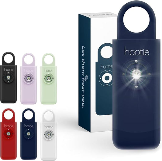 Hootie Personal Safety Alarm for Women, Men, & Kids - Keychain Alarm, Self Defense Strobe & Siren, Security Siren Keychain with 130dB Self Defense Siren & Strobe Light - Navy