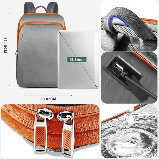 ZINMARK Slim Expandable 15 15.6 16 Inch Laptop Backpack Anti Theft Travel Business Durable Computer Bag, Multipurpose Large Capacity Daypack for Men And Women,G01OG01