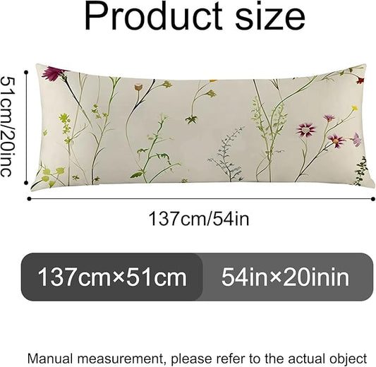 Microfiber Pillowcase with Hidden Zipper,Comfortable Fabric,Floral Print Pattern Pillow Cover,Lightweight and Breathable,Standard Size 20"X 26" (Green-Flower-19)