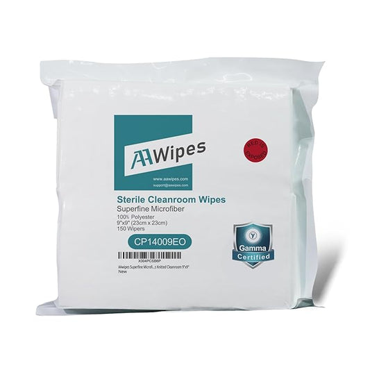 AAWipes Cleanroom Wipes Sterile Lint Free Cloths 9"x9" 140GSM CP140GM