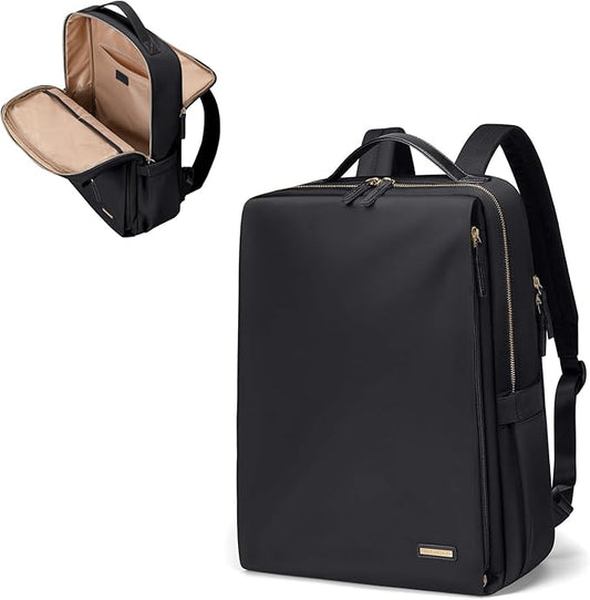 GOLF SUPAGS Stylish Laptop Backpack for Women Airline Approved Perfect for Work College and Travel Multi-Functional Casual Daypack Fits 15.6 Inch Notebook (Black)