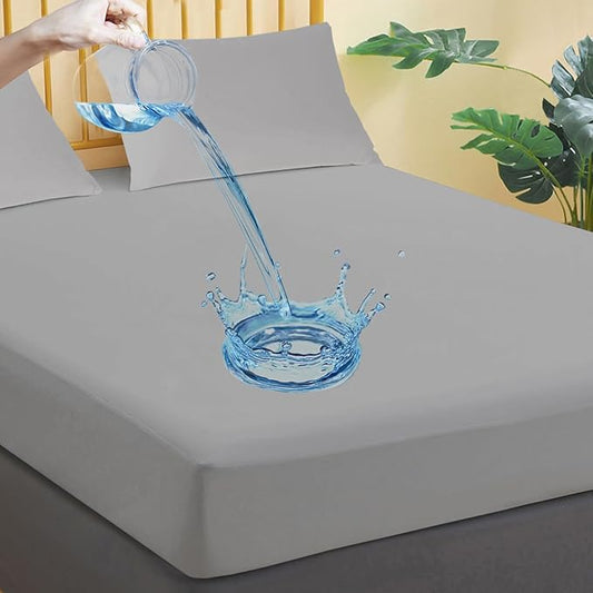 Waterproof Mattress Protector Twin Size, Breathable Mattress Cover, Fitted Deep Pocket Mattress Pad Cover Stretches up to 21 Inches, Soft Noiseless Bed Cover