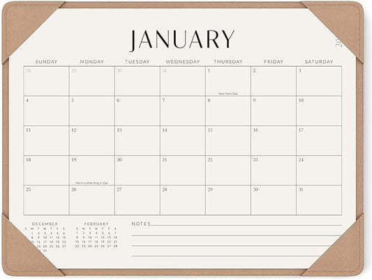 Jotsome Desk Calendar 2026 with Desktop Mat, Desk Pad Calendar From Now to December 2026 14x10.5 inch, Desk Blotter Calendar for Home Office and School, Easy Planning, Gift for the Holidays or Christmas, Apricot
