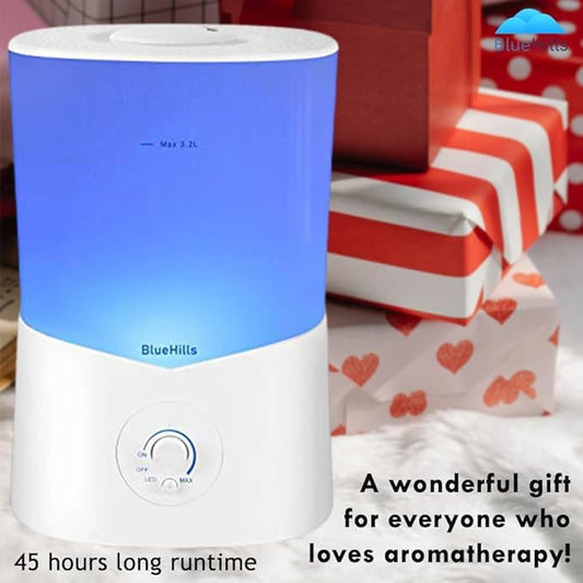 BlueHills Premium 3000 ML XL Essential Oil Diffuser Aroma Humidifier 3 Liter Big Capacity Huge Size Plant Baby Living Room Décor Lights Home High Mist Long Run Time Aromatherapy Diffuser White 3L-K1