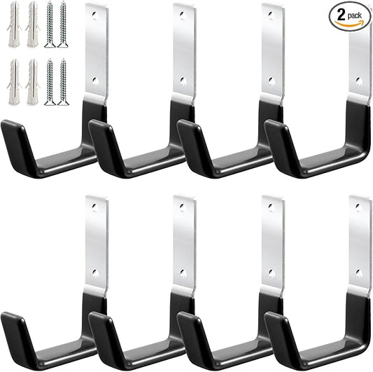 Heavy Duty Steel Garage Hooks,Garage Storage Utility Hooks,Anti-Slip Hanger, Tool Organizer,Steel Wall Mount Organizer, Garden Hose Hanger (Small-8PC)