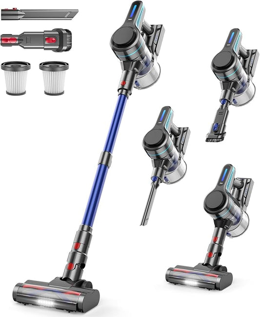 NADALY Cordless Vacuum Cleaner for Home, 8-in-1 Powerful Stick Vacuum Cordless with 45Mins Runtime, Anti-Tangle, Lightweight, 1.5L Dust Cup, Rechargeable Vacuum for Hardwood Floor Carpet Pet Hair